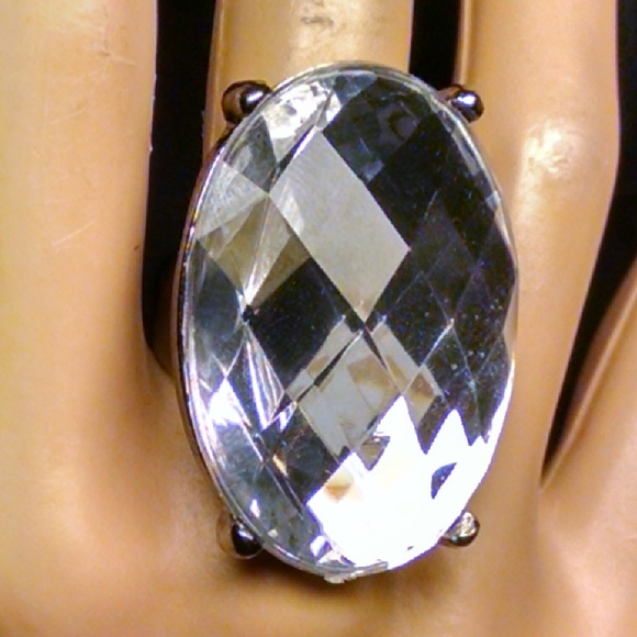 Vintage Large Dome Rhinestones Sexy Cocktail Ring